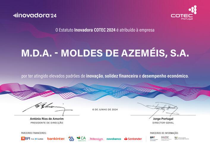 Certificado 2024 Inovadora COTEC_MDA